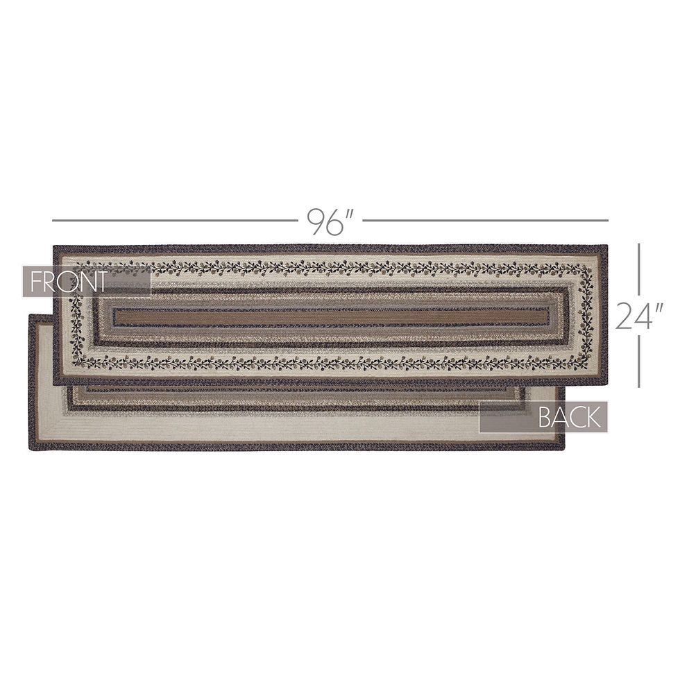 Thumbnail: Floral Vine Jute Rug/Runner Rect w/ Pad 24x96