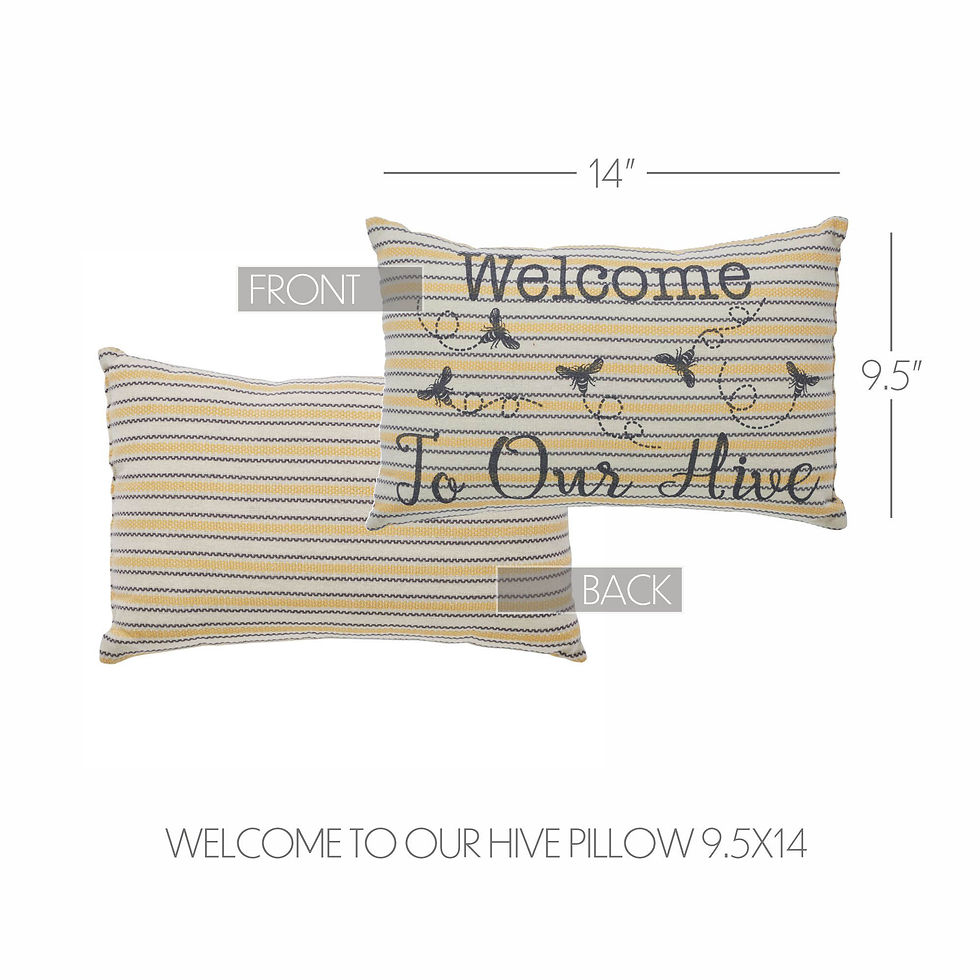 Thumbnail: Buzzy Bees Welcome to Our Hive Pillow 9.5x14