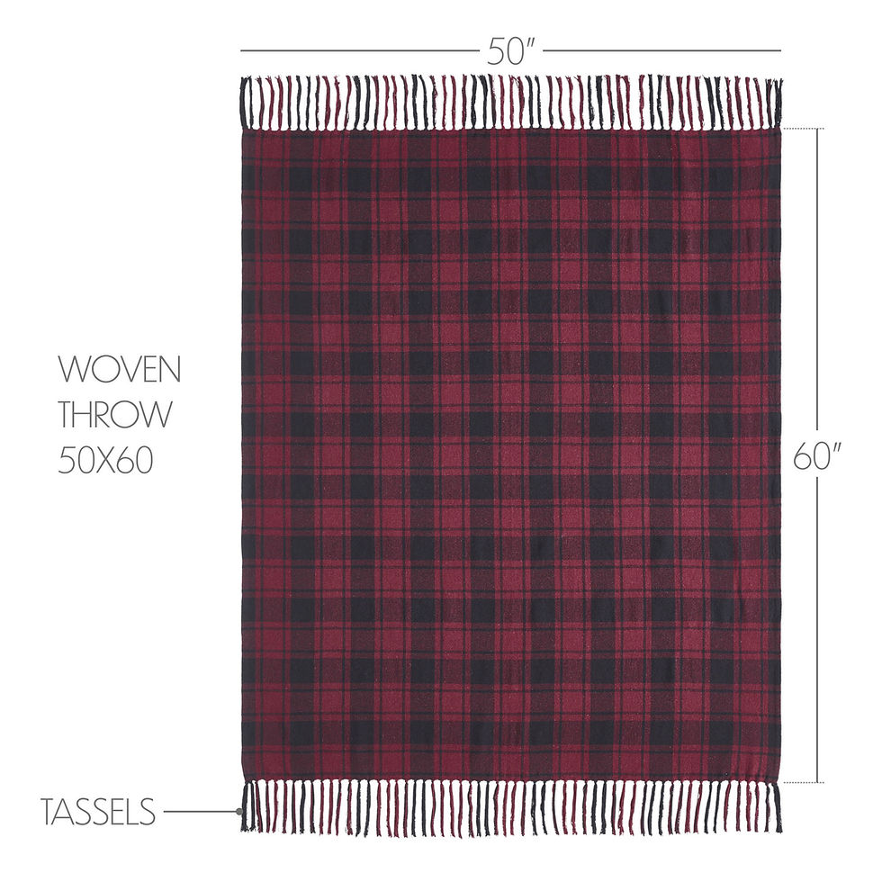 Thumbnail: Cumberland Red Black Plaid Woven Throw 50x60