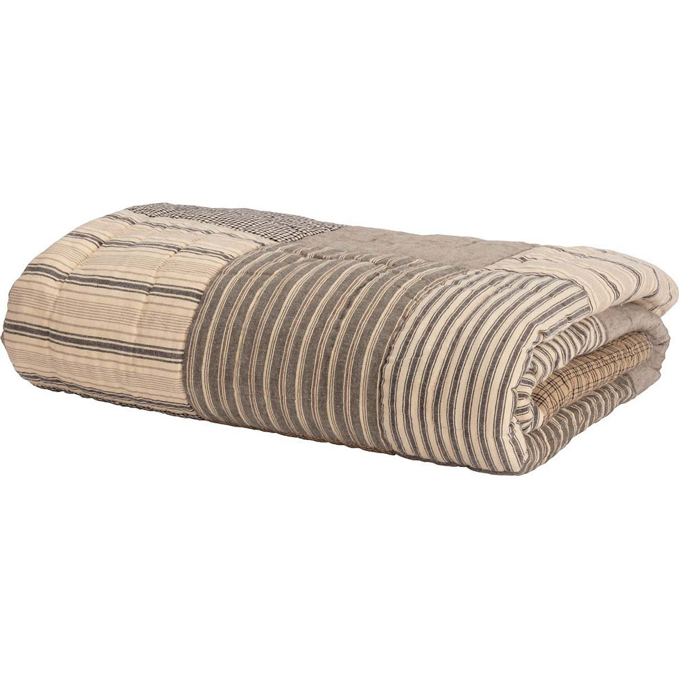 Thumbnail: Sawyer Mill Charcoal Block Quilted Throw 60x50