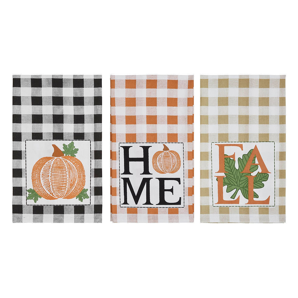 Thumbnail: Annie Check Multicolor Harvest Tea Towel Set of 3