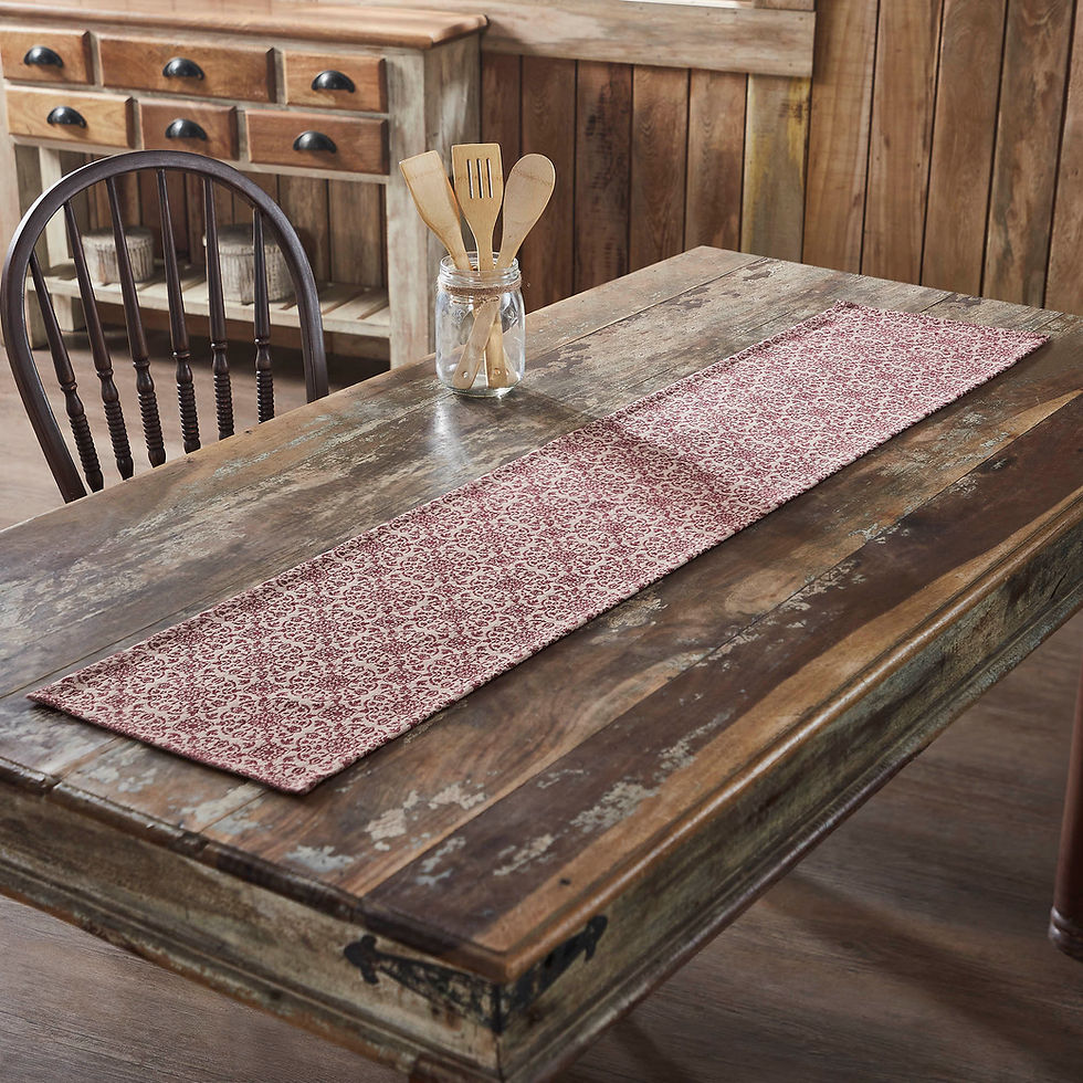 Thumbnail: Custom House Burgundy Tan Jacquard Runner