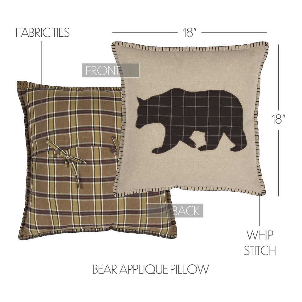 Thumbnail: Wyatt Bear Applique Pillow 18x18