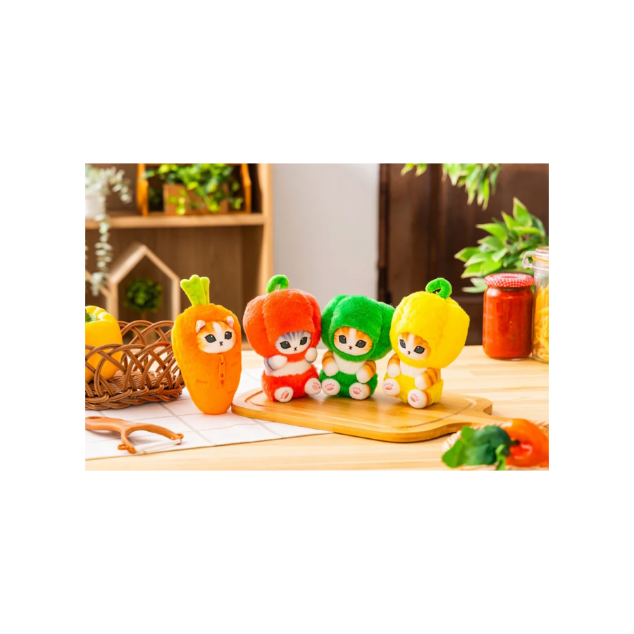 Thumbnail: Official Mofusand Mofumofu Marche Nyan Plushie Keychain (Carrot)
