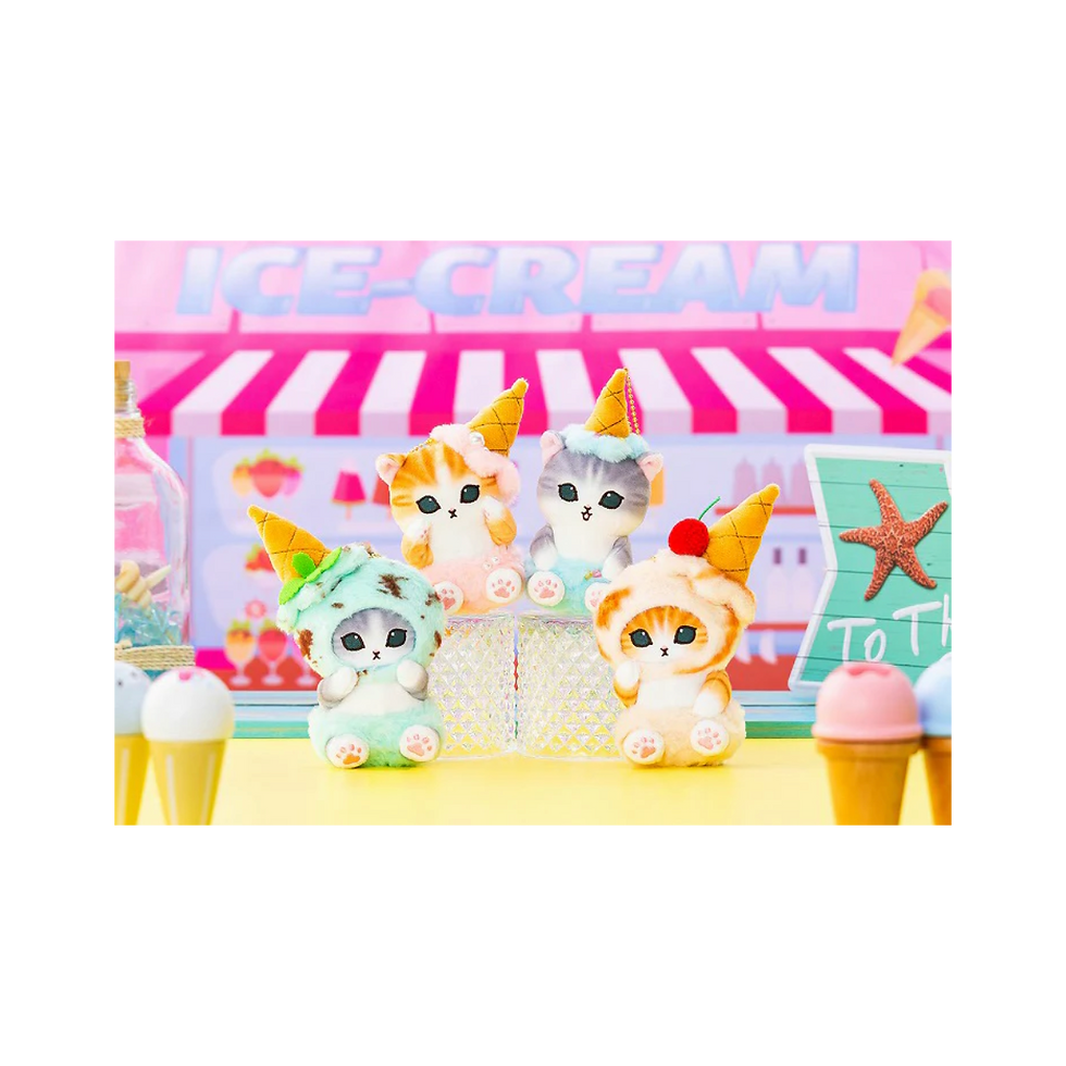 Thumbnail: Official Mofusand Soda Ice Cream Nyan Plushie Keychain