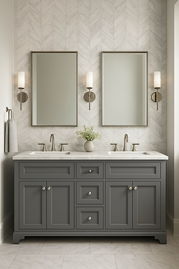 grey double sink vanity
