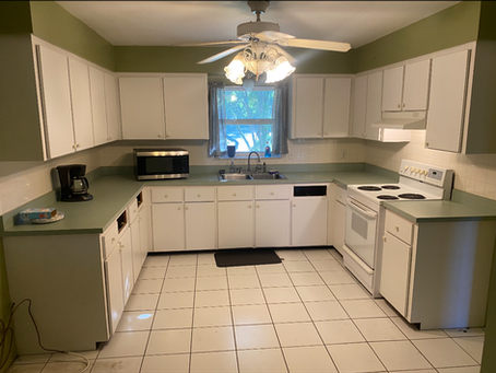 Transforming Outdated Formica Cabinets and Countertops to Elegant Cabinetry and Quartz Tops in Deland, Florida