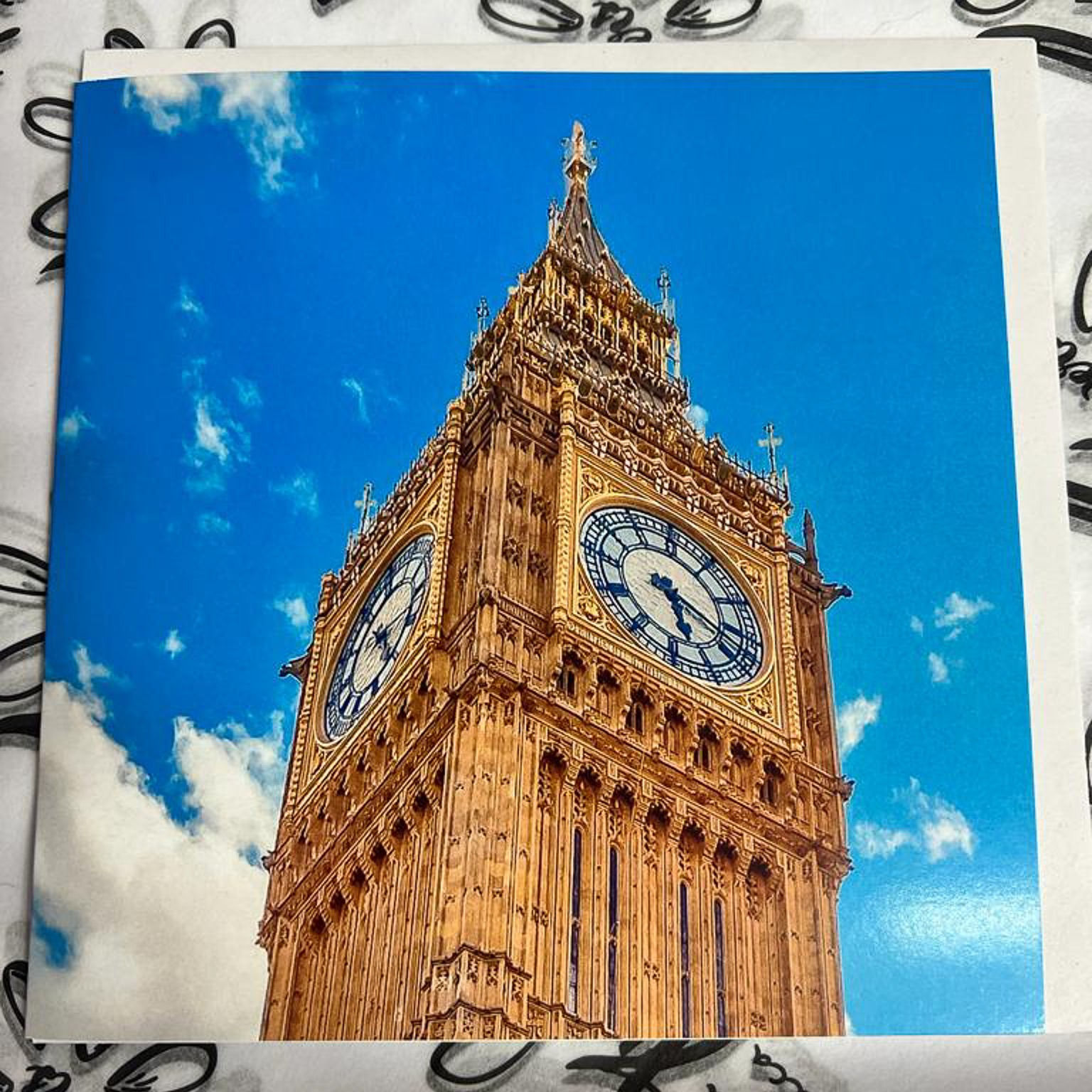 Greeting Card - Big Ben Card Blue Sky