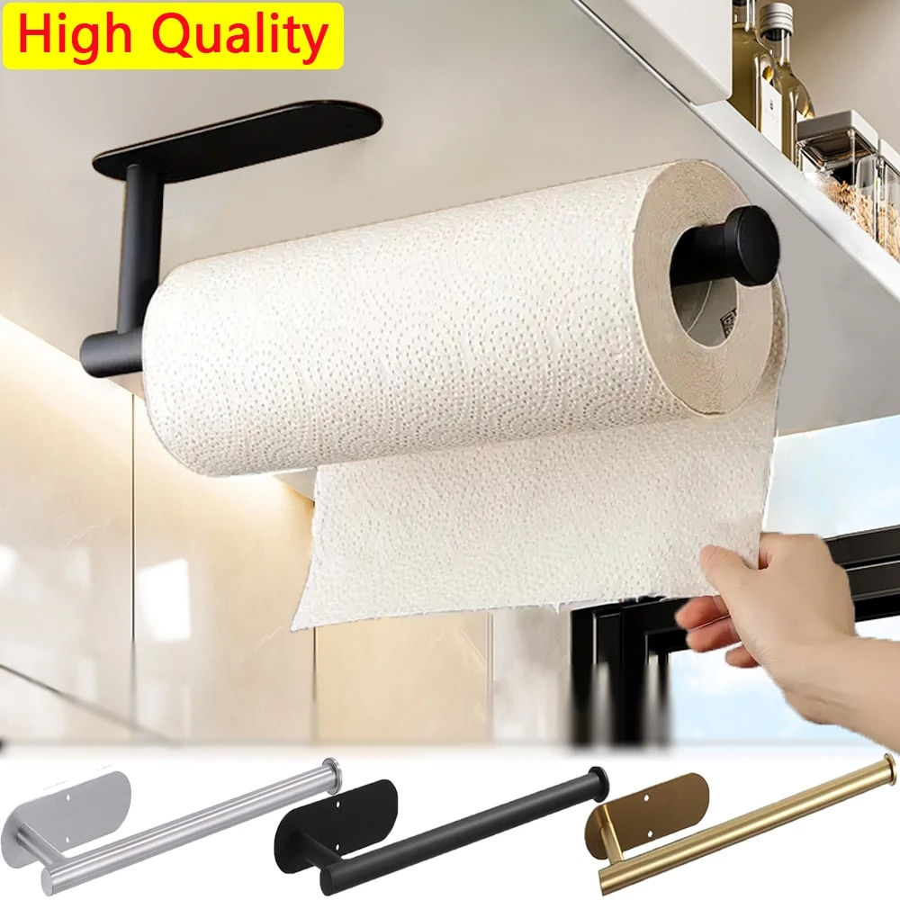 Kitchen Paper Towel Holder Adhesive Tissue Hanger Toilet Roll Paper Dispenser Ca