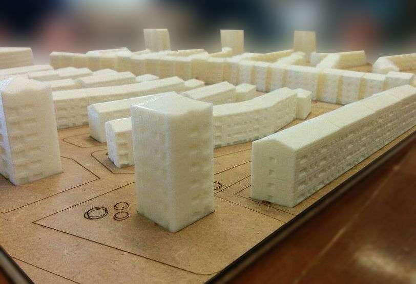 Maqueta Urbanismo Impresora 3D realizada por los alumnos de la escuela de arquitectura de Granada