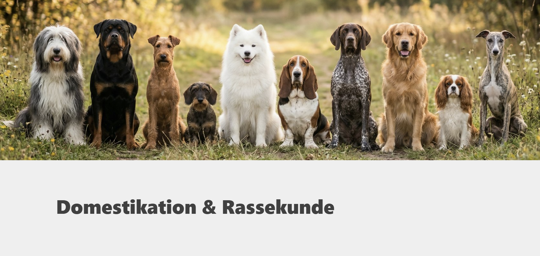 E-Learning: Domestikation & Rassenkunde
