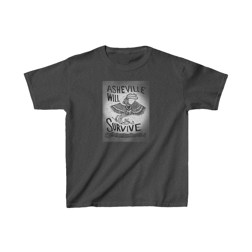 Thumbnail: Asheville will Survive. Kids Heavy Cotton™ Tee