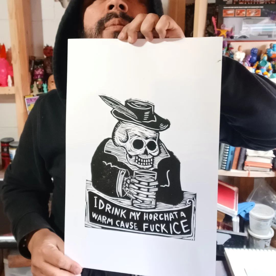 I Drink My Horchata Warm. BlockPrint