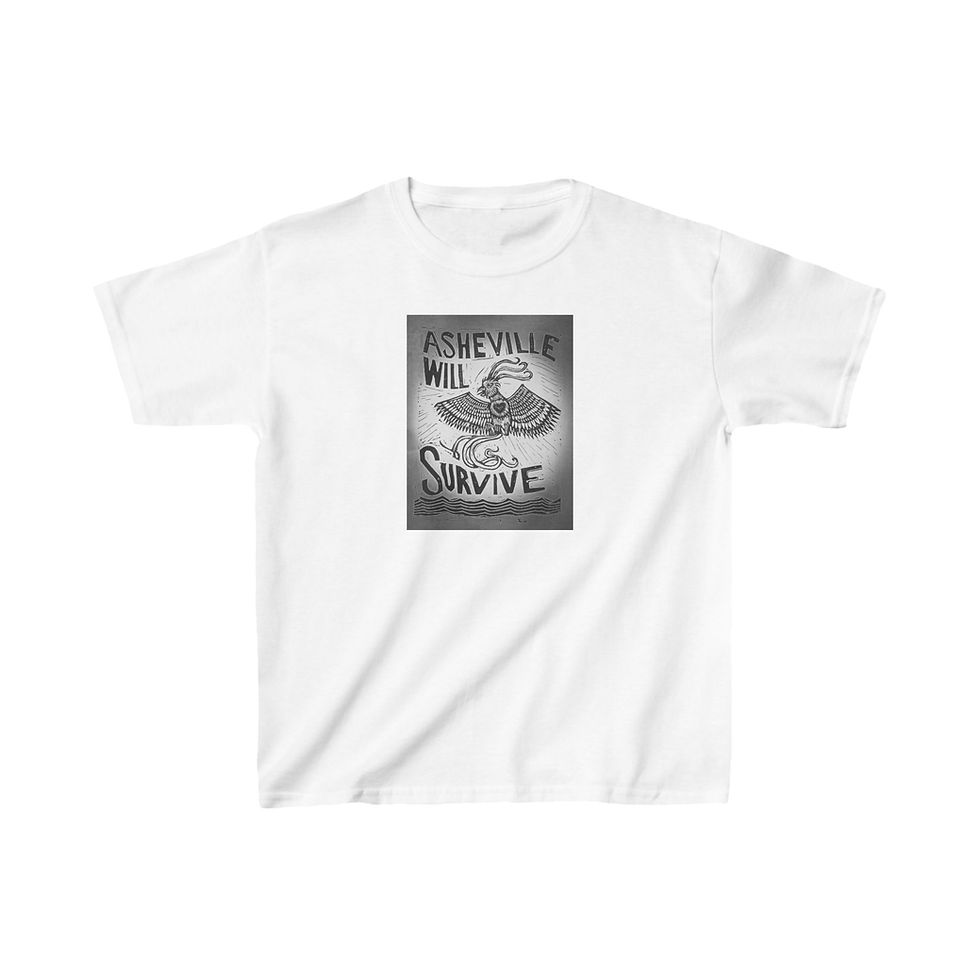 Thumbnail: Asheville will Survive. Kids Heavy Cotton™ Tee