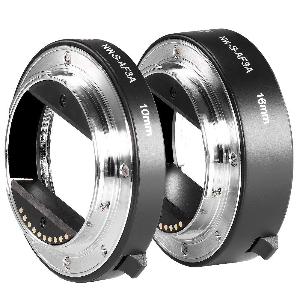 Neewer Metal AF Auto-Focus Macro Extension Tube Set 10mm&16mm for Sony NEX E-Mo