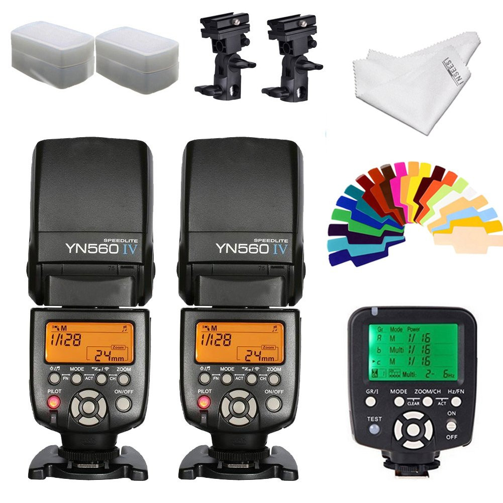 YONGNUO YN560iv Wireless Speedlite 2pcs +YN560TX Flash Controller for Nikon Came