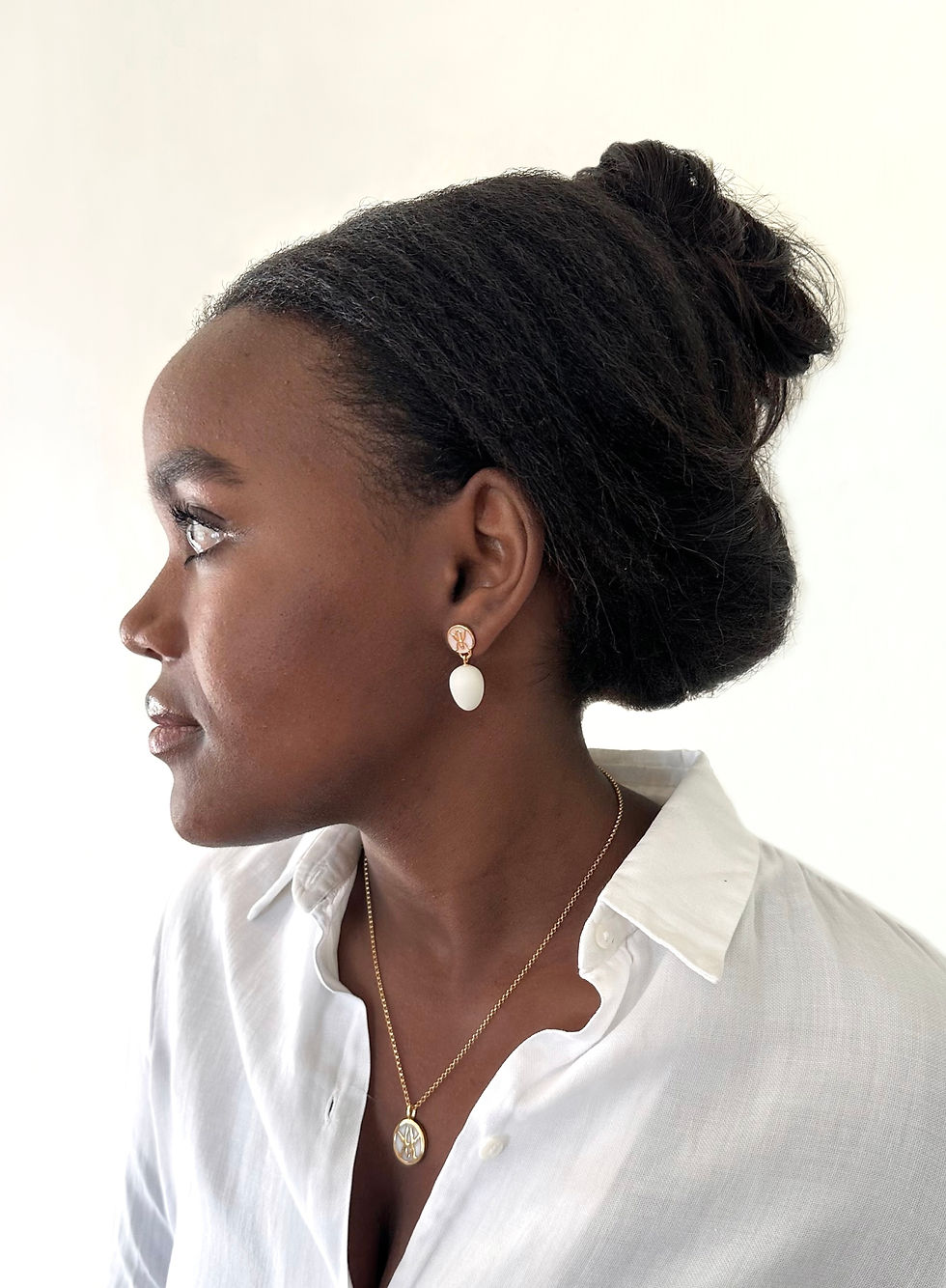 Miniatyrbilde: Forest eggs earrings white