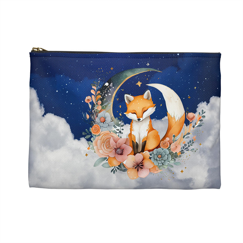 Thumbnail: Celestial Fox and Flowers Accessory Pouch