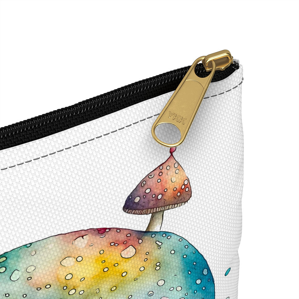 Thumbnail: Snail and Mushroom Watercolor Heart Design Accessories Pouch