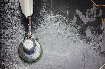 Top view, The people cleaning floor with