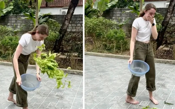 cách vẩy rau dễ rơi