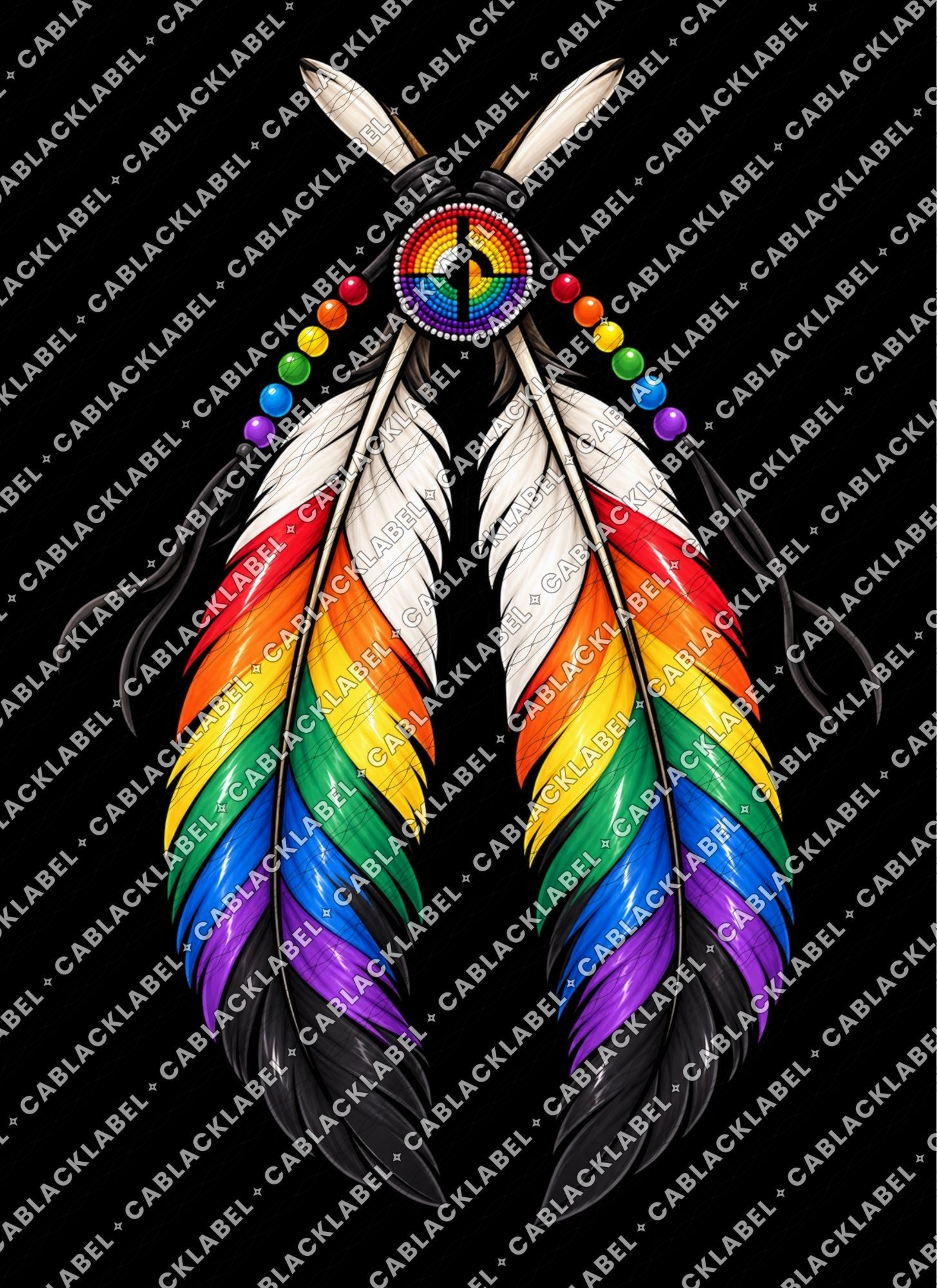 S81 Two-Spirit Pride Feathers Vinyl Sticker