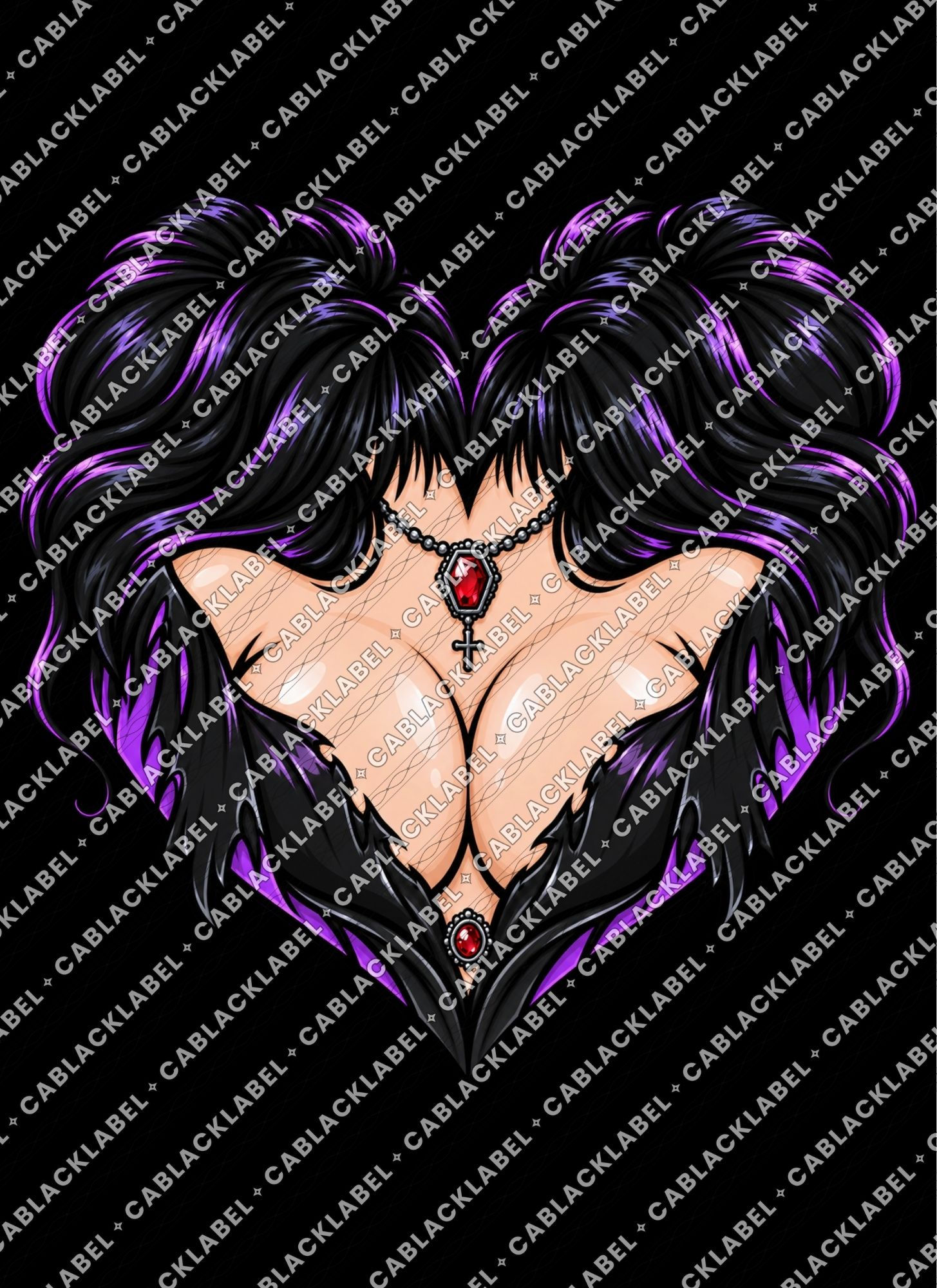 S65 Mistress of the Dark — Purple Gothic Heart Vinyl Sticker