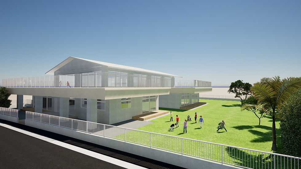 沖縄県読谷村の喜名こども園仮設園舎