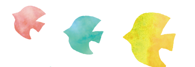 羽ばたく三匹の鳥のイラスト