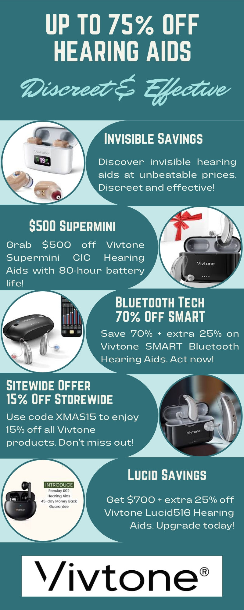 Experience personalized hearing with Vivtone Xpure Bluetooth Hearing Aids