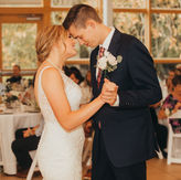 Intimate first dance at wedding reception