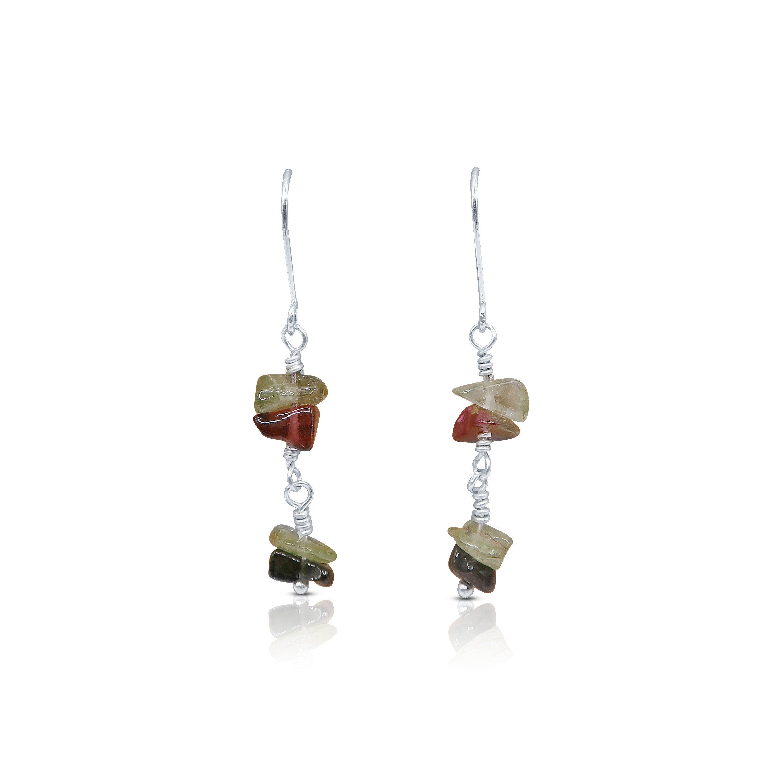 Tourmaline Fish Hook Earrings