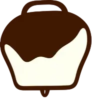 Logo des Almchalets Kampleck mit stilisierter Kuhglocke