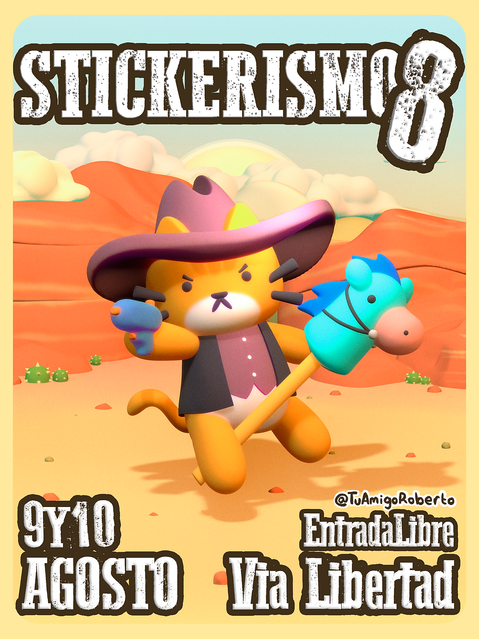 Stickerismo 8 - Ilustración 3D realizada para promocionar el bazar de stickers "Stickerismo".