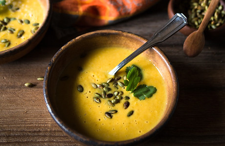 Pumpkin Soup and Garnish