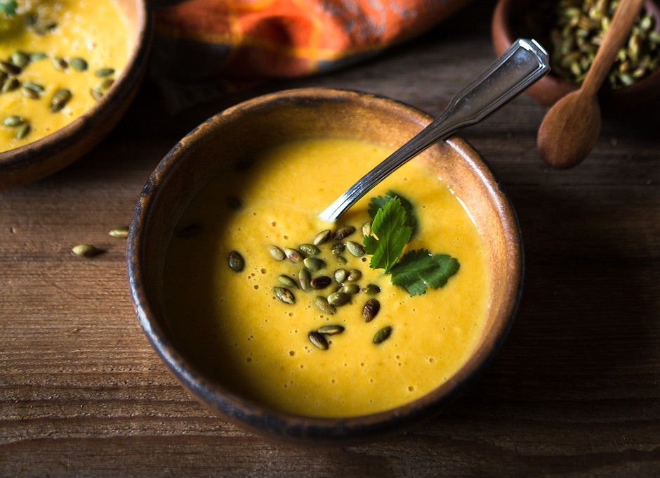 Pumpkin Soup and Garnish