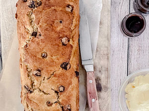 Brioche com pepitas de chocolate