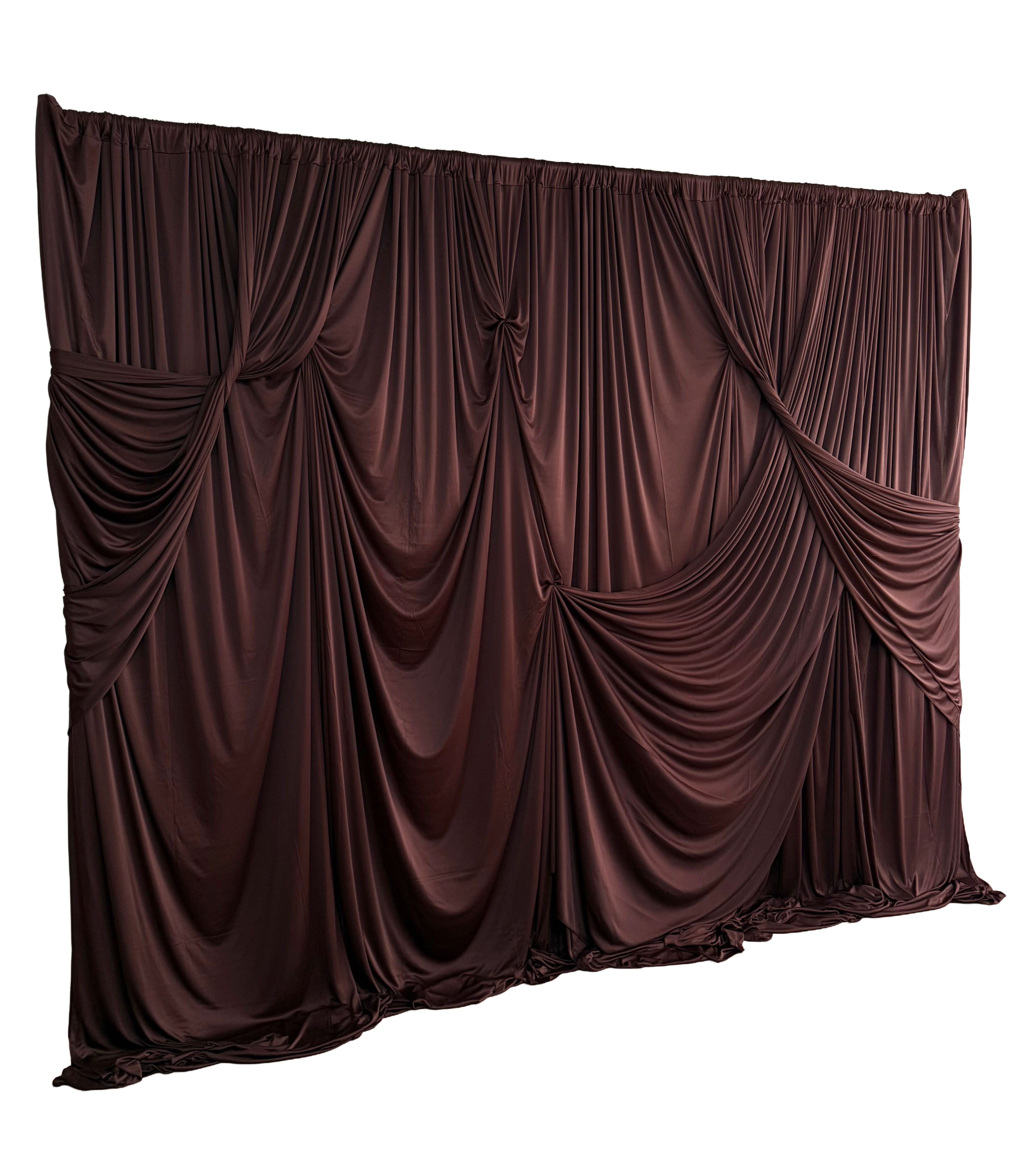 Deluxe Chocolate Pipe and Drape Backdrop 3m x 3m