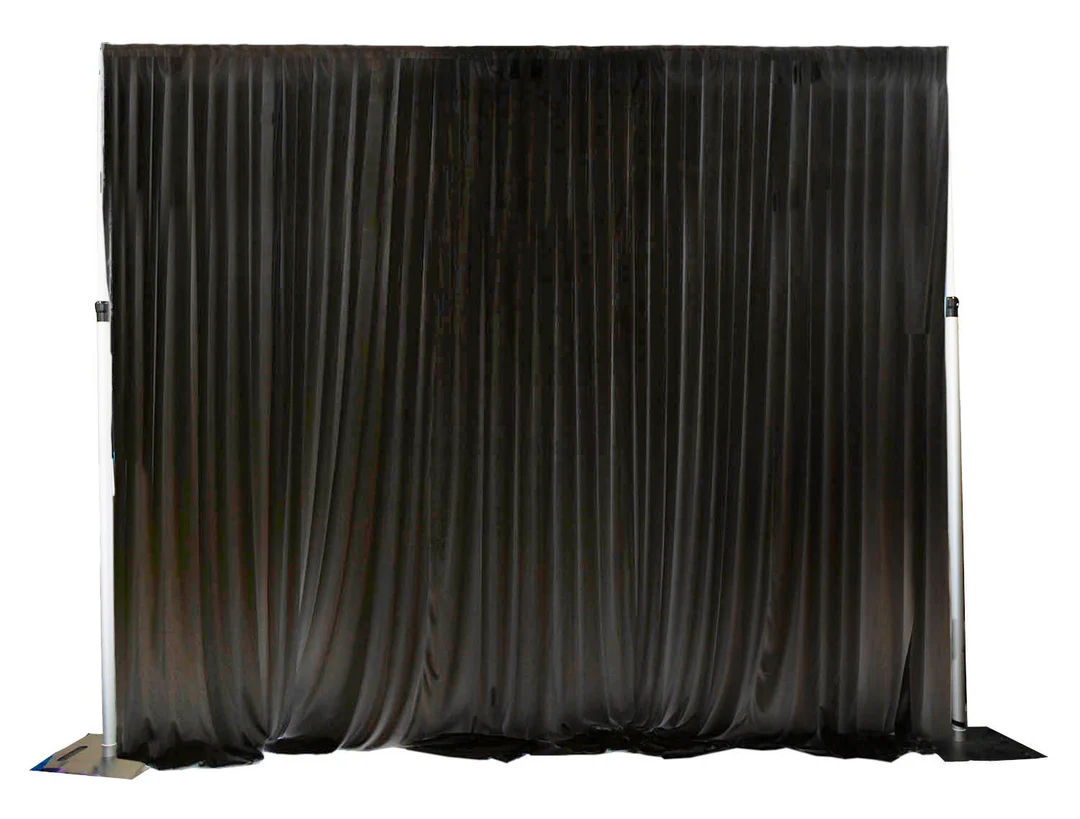 Black Pipe and Drape Backdrop 6m x 4m