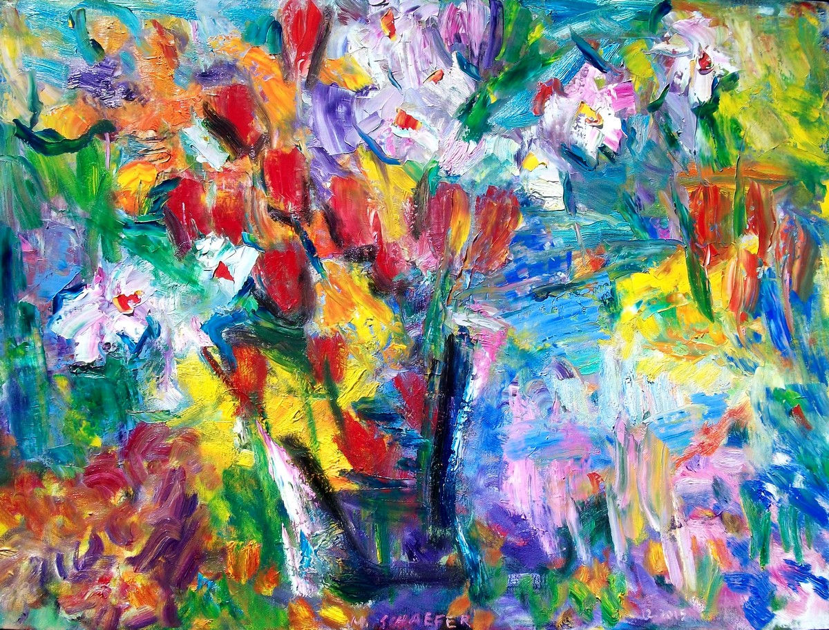 Quadro - Composição com Tulipas - 120 x 90 cm