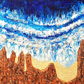 Mixed media painting 50 x 50 x 3.5 cm