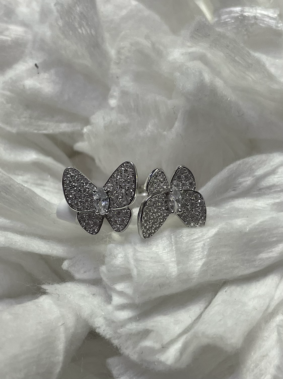 Diamond butterfly ring 