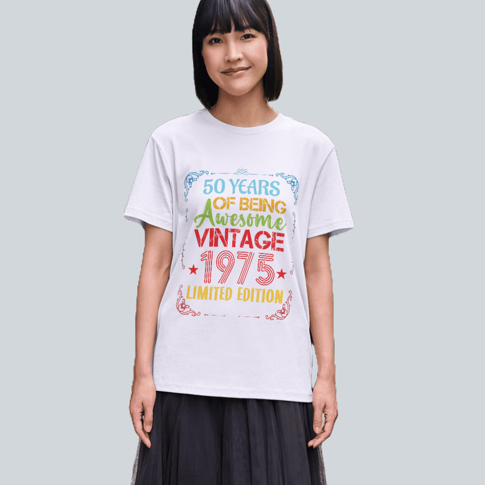T-Shirt für Damen oder Herren mit Vintage Aufdruck 1975