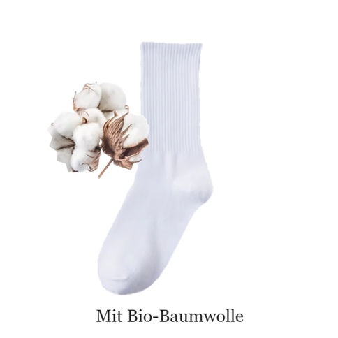 Weiße Kurzsocke mit Bio-Baumwolle Bio-Baumwolle als Deko