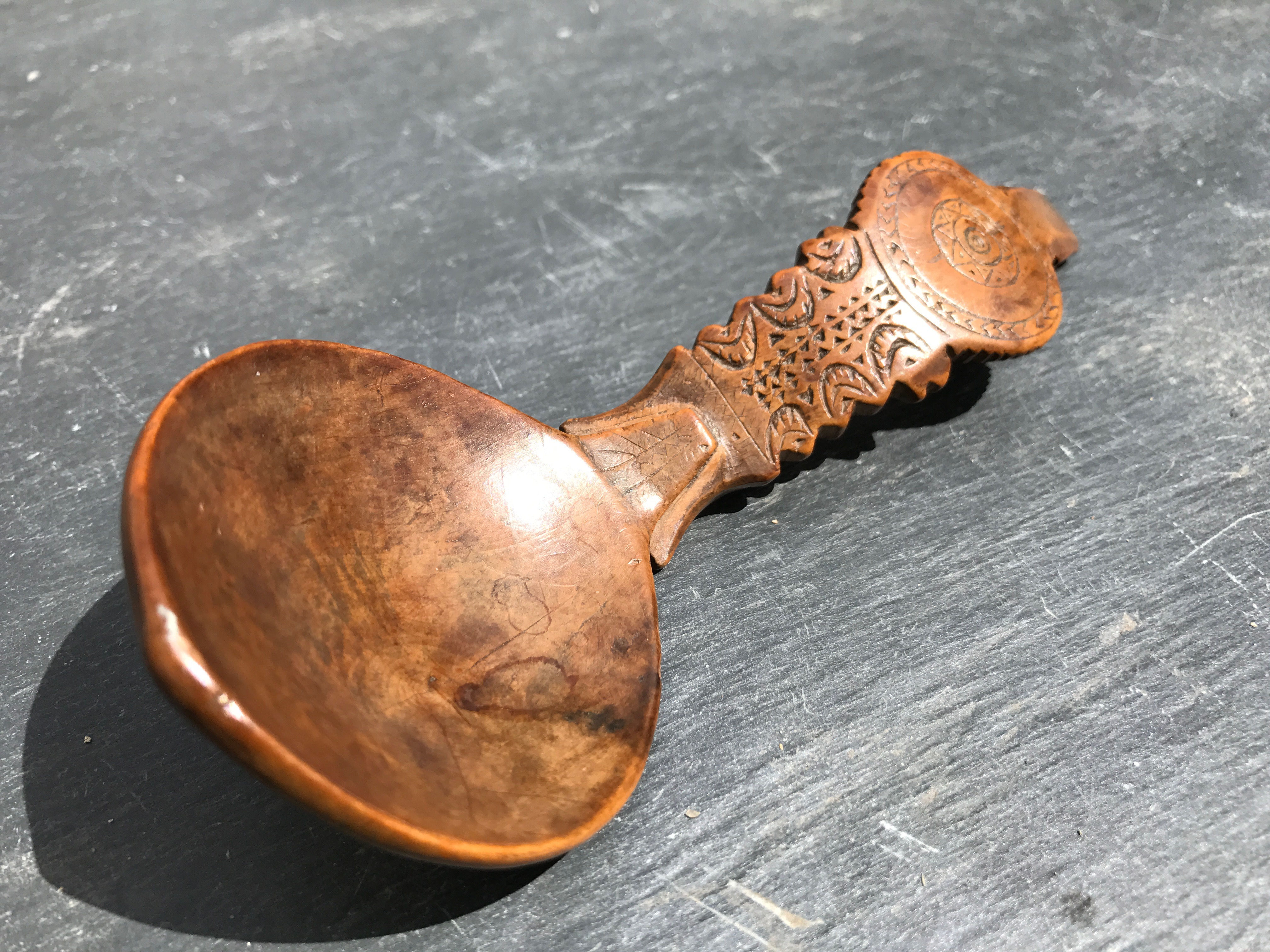 Antique Treen Spoon - Lovely colour and patina