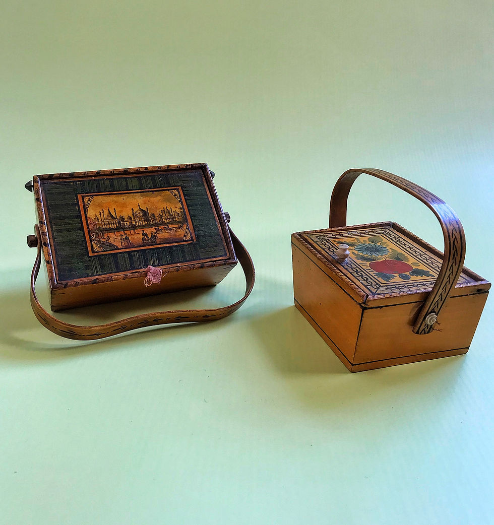 Thumbnail: Antique Tunbridge Ware  Sewing Box - Royal  Pavillion