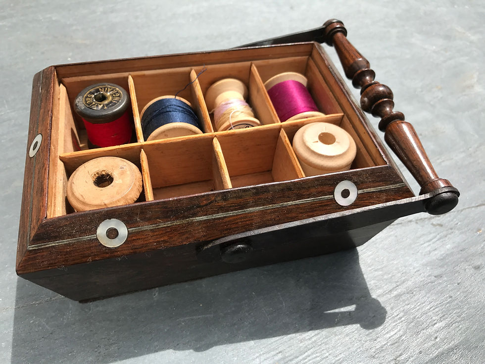 Thumbnail: Antique Rosewood Sewing Basket