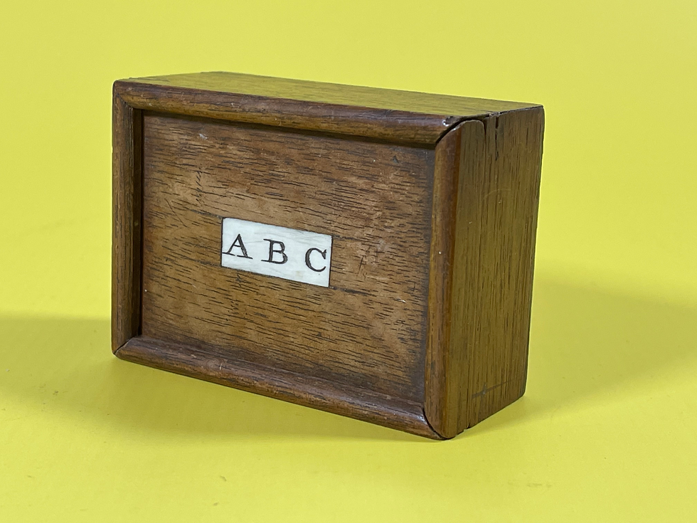 Thumbnail: antique spelling and alphabet box with letters for sale opus antiques uk
