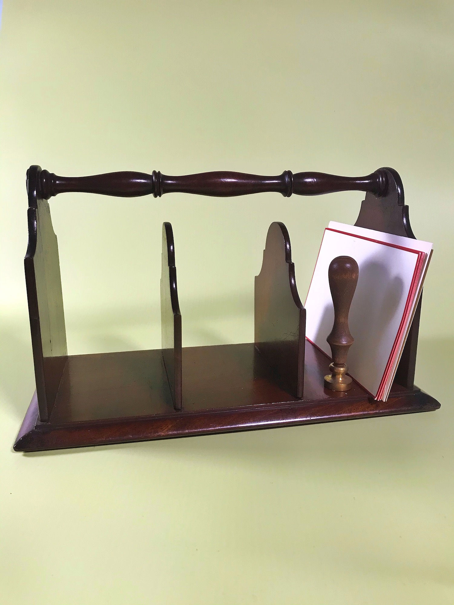 Antique Mahogany Stationery Holder/Desk Tidy