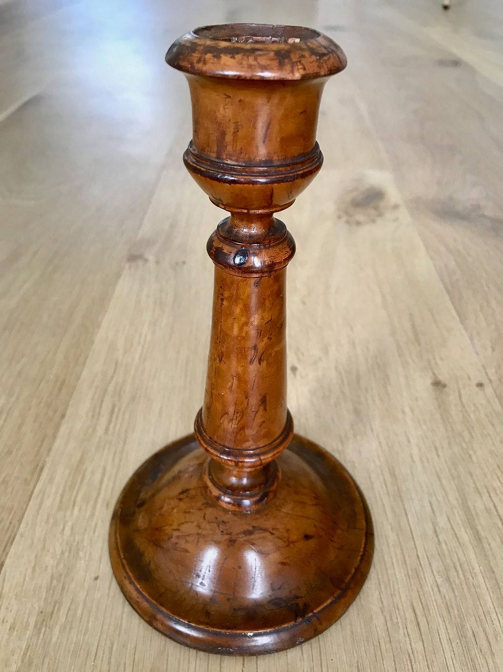 Antique Fruitwood Candlestick